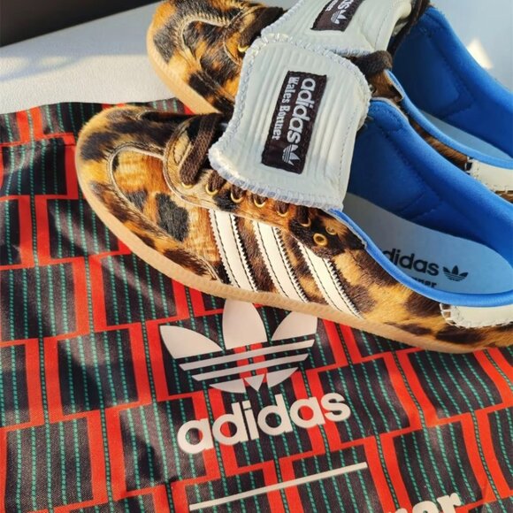 New Adidas x Wales Bonner Samba Pony Leopard Print Women's Sneaker - Picture 4 of 9